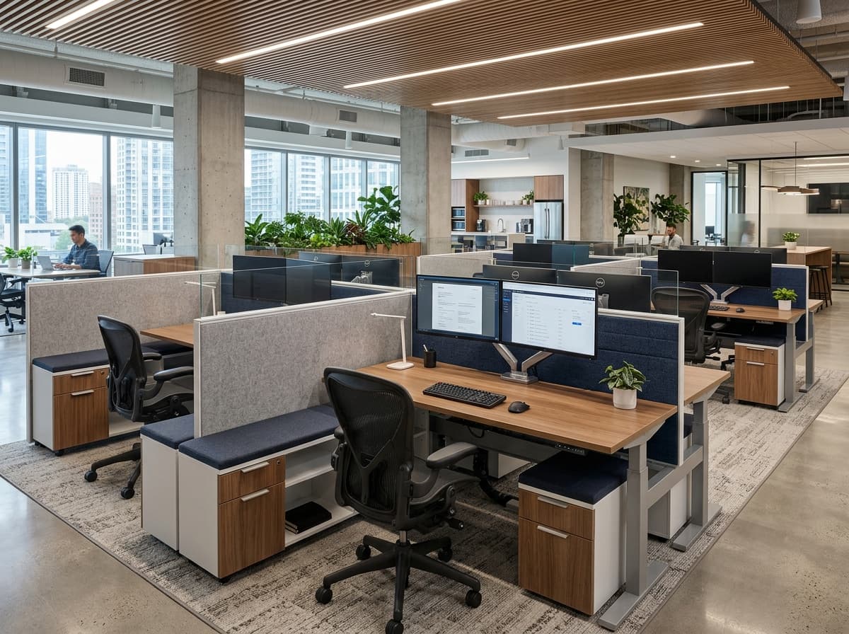 Modern ergonomic corporate workstations